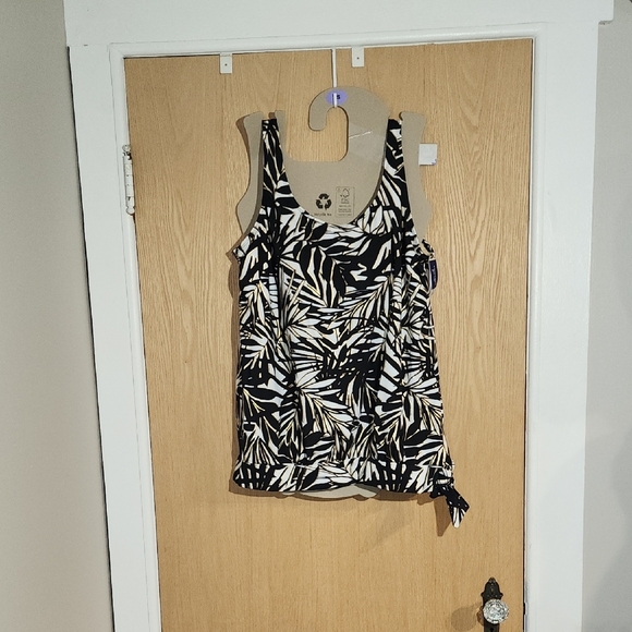 Swimsuits For All Side Tie Blouson Tankini Top - Picture 1 of 4